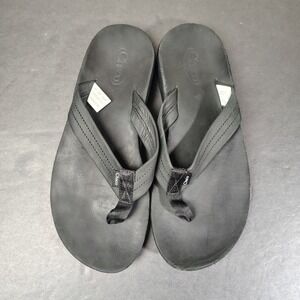 Chaco Flip Flops Womens Size 8 Black Leather Playa Pro Sandals LUVSEAT J108488